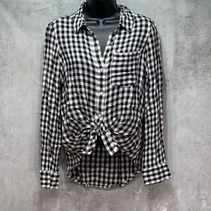 Abound Black/White Annet Check Weekend Tie Front